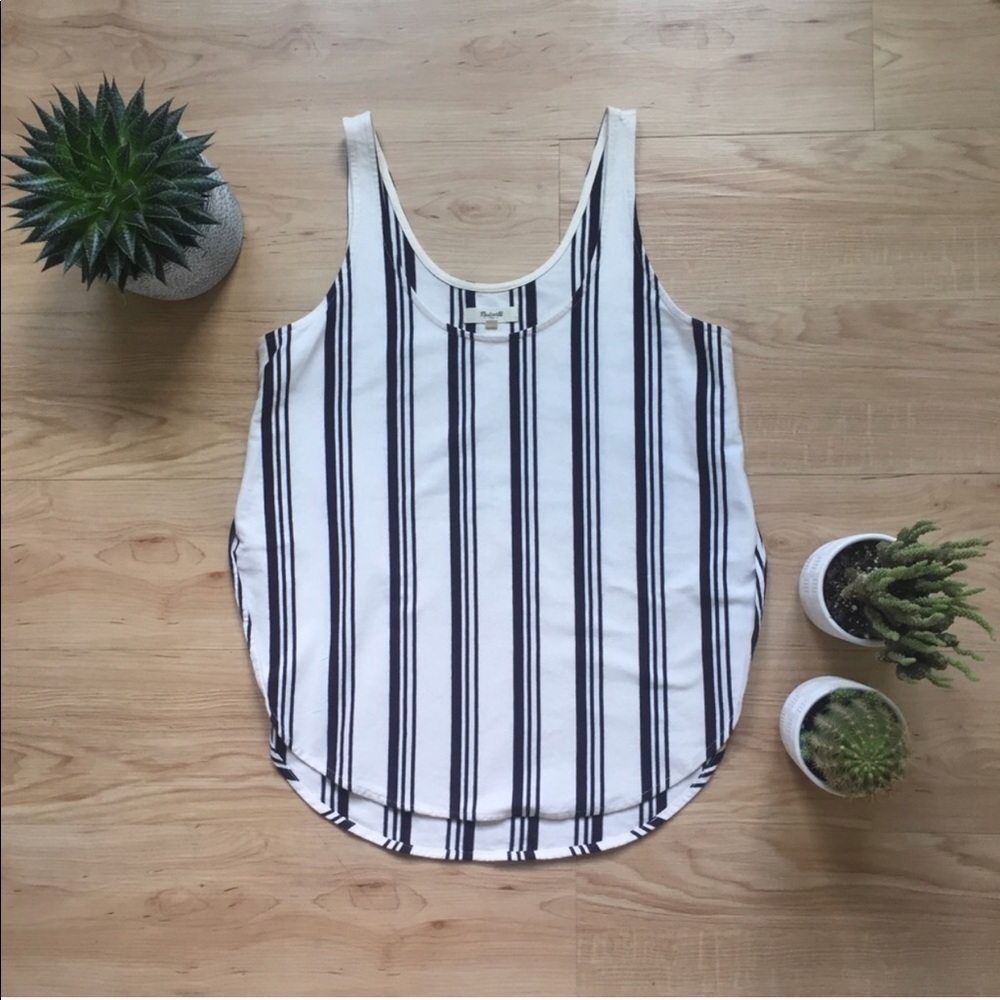 Madewell Singlet Side Slit Tank Vertical Stripe